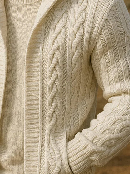 Men's Cable Knit Cardigan Jacket