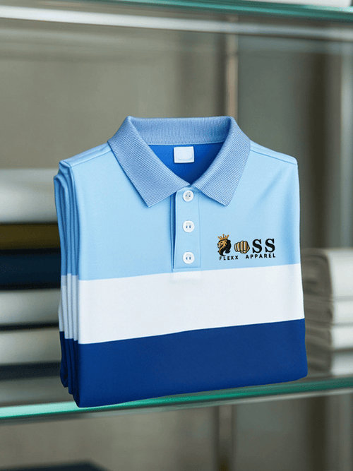 Men's Business Casual Printed Short Sleeve Polo Shirt