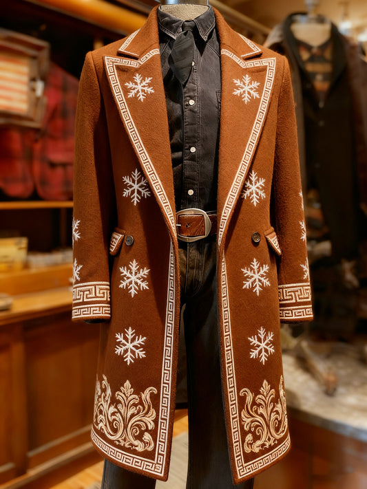 Men's Vintage Christmas Party Casual Wool Coat