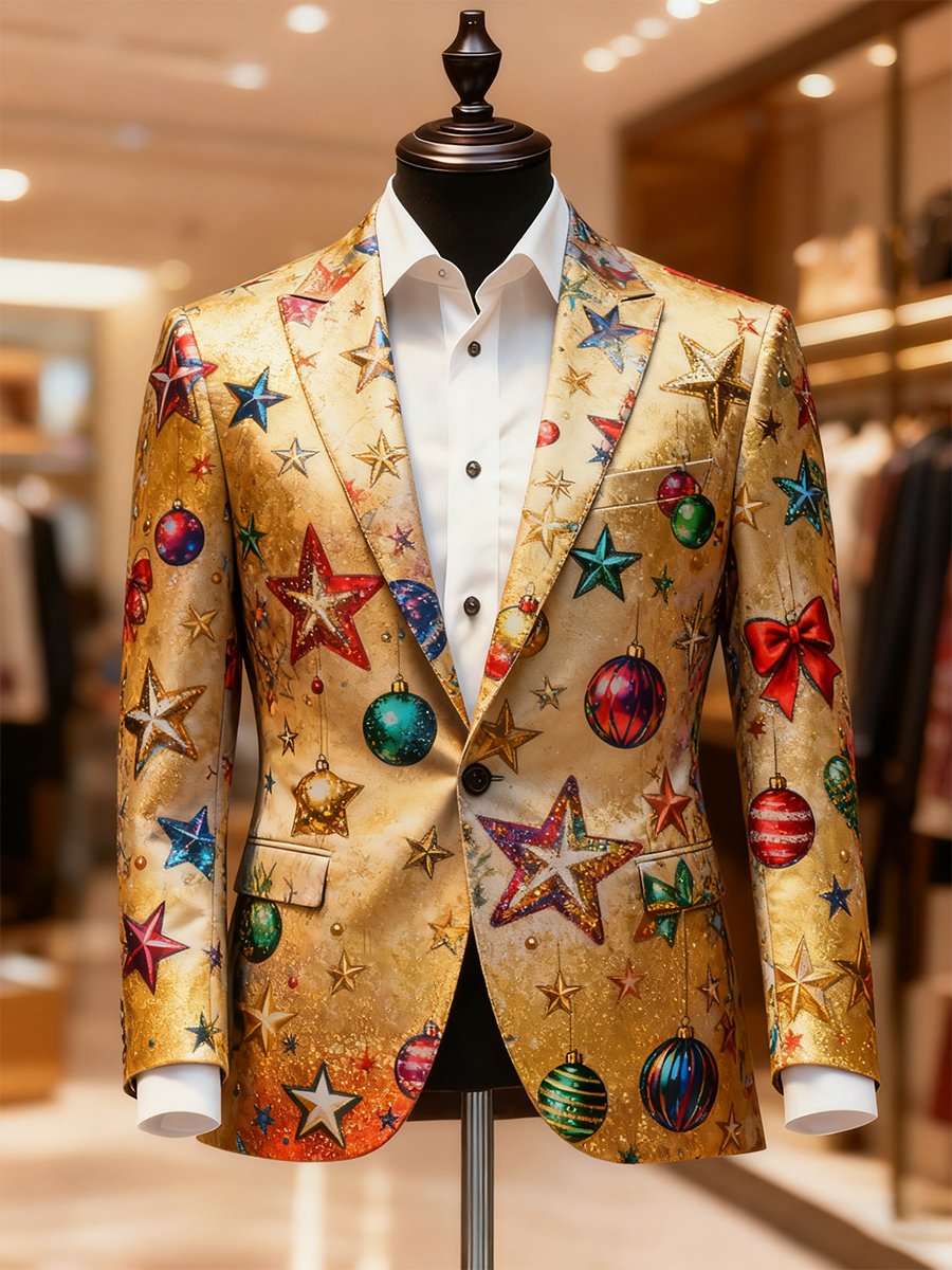 Men's Business Casual Christmas Suit Outerwear