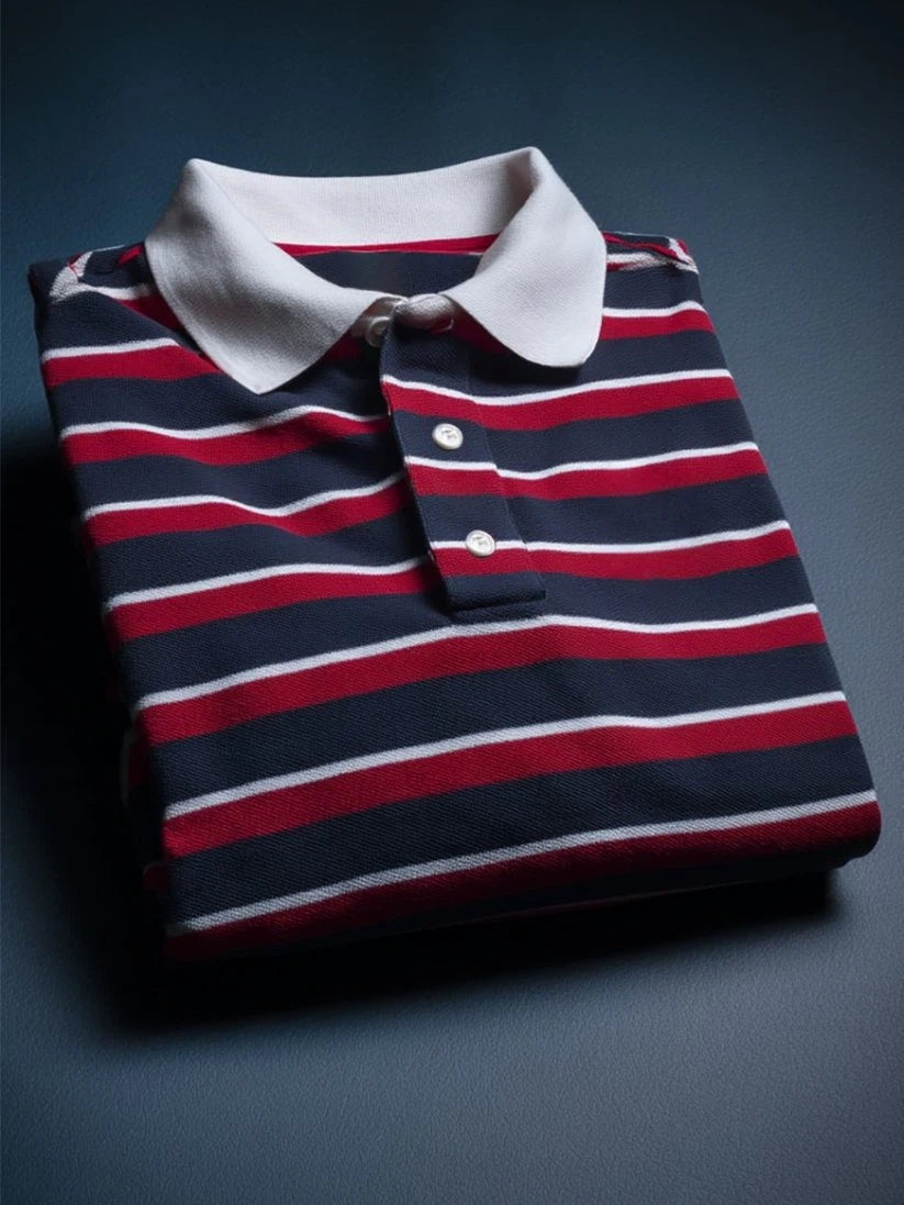 Men's Business Casual Button Short Sleeve Polo Shirt