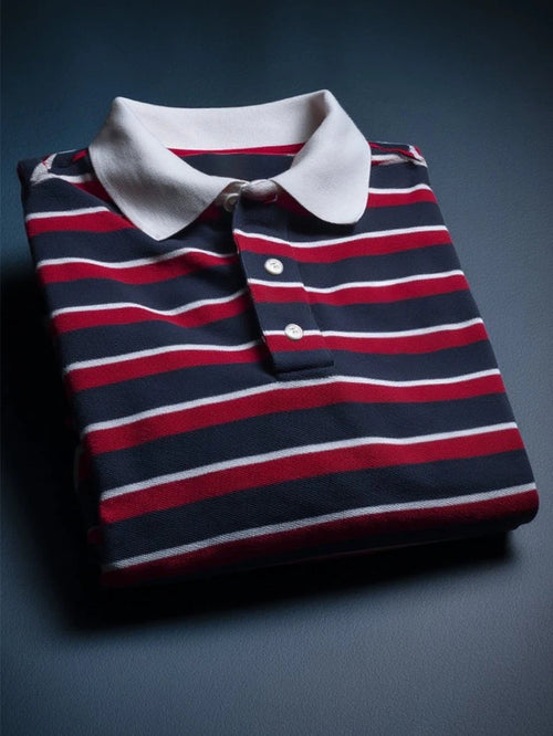 Men's Business Casual Button Short Sleeve Polo Shirt