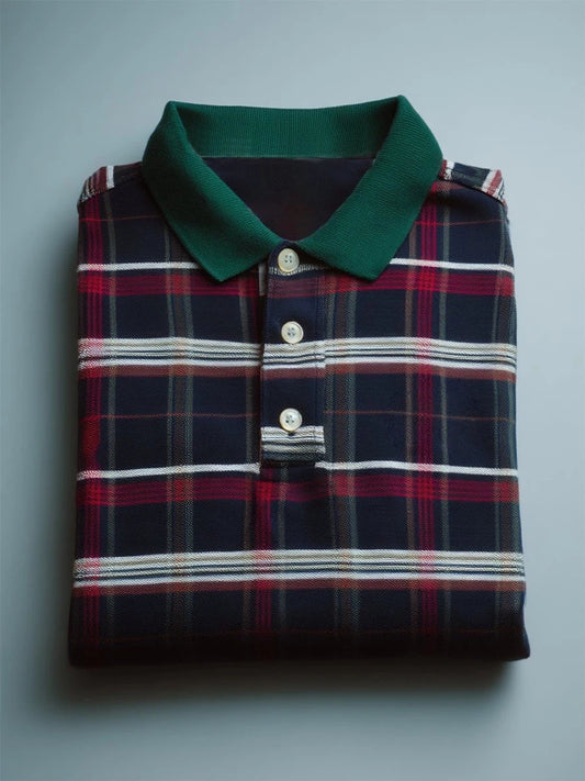Men's Business Casual Button Short Sleeve Polo Shirt
