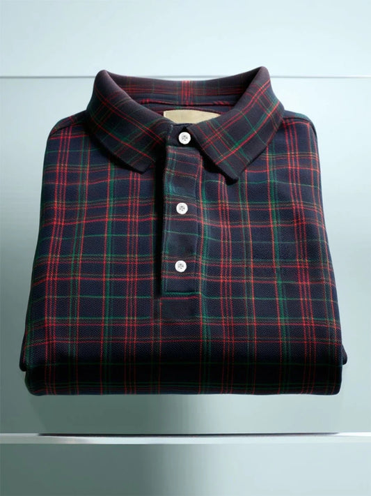 Men's Business Casual Button Short Sleeve Polo Shirt