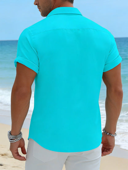 Men's Casual Vacation Seagull Short-Sleeve Shirt