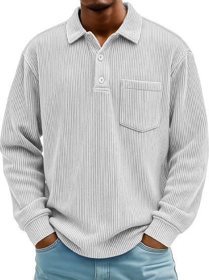 Men's Vintage Corduroy Pocket Polo Shirt