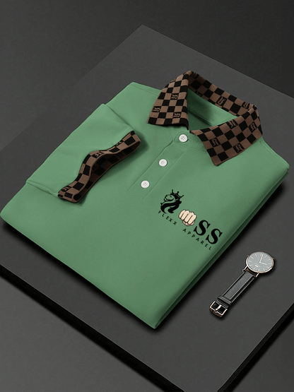 Men's Letter Printed Casual Polo Shirt
