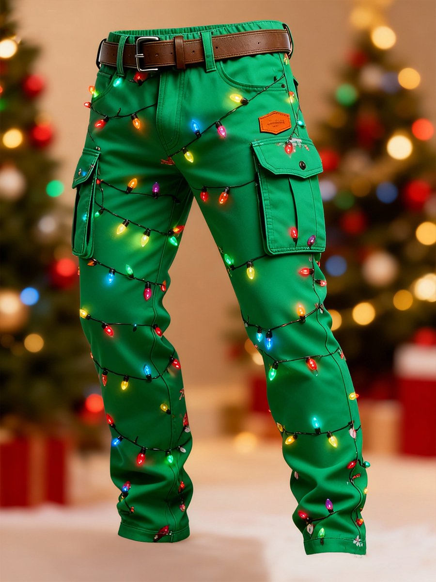 Men's Christmas Lights Work Pants