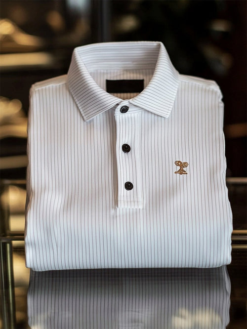Men's Business Casual Button Short Sleeve Polo Shirt