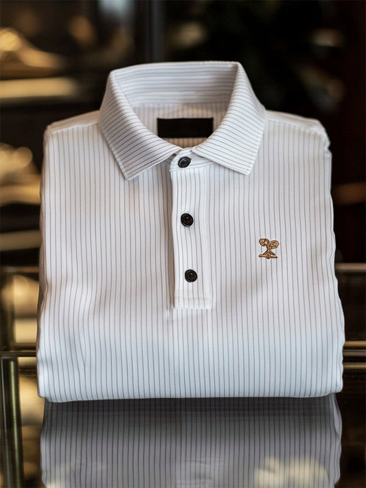 Men's Business Casual Button Short Sleeve Polo Shirt