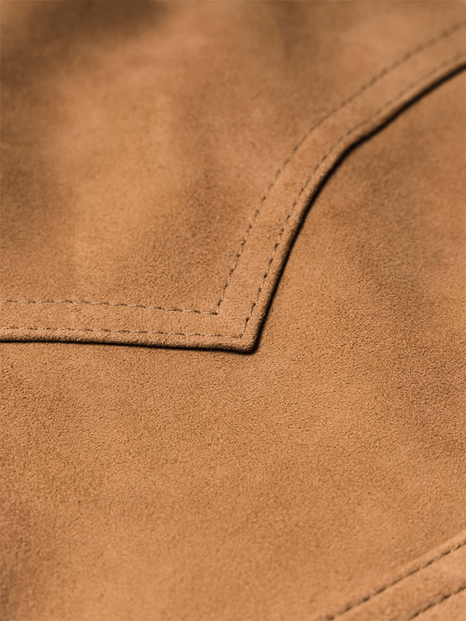 Men's Vintage Suede Multi-Pocket Lapel Outdoor Jacket
