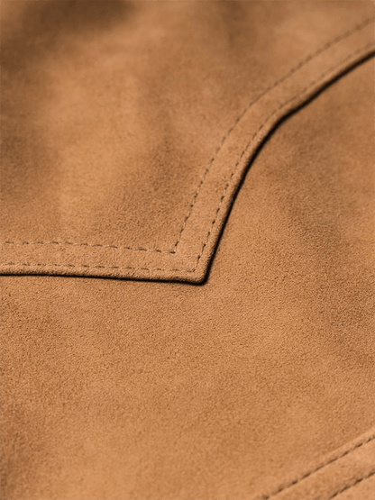 Men's Vintage Suede Multi-Pocket Lapel Outdoor Jacket