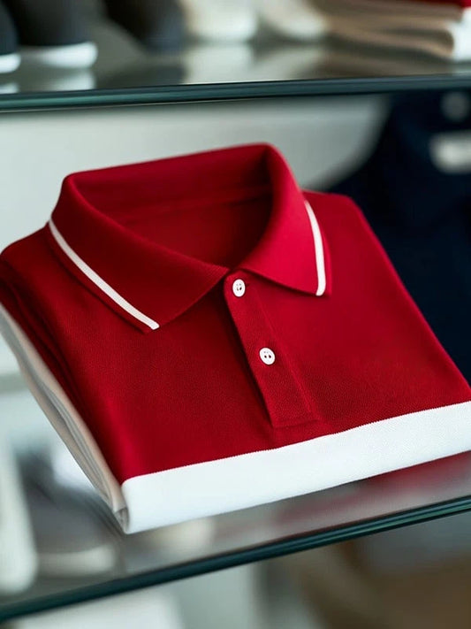 Men's Classic Business    Logo Short Sleeve Polo Shirt