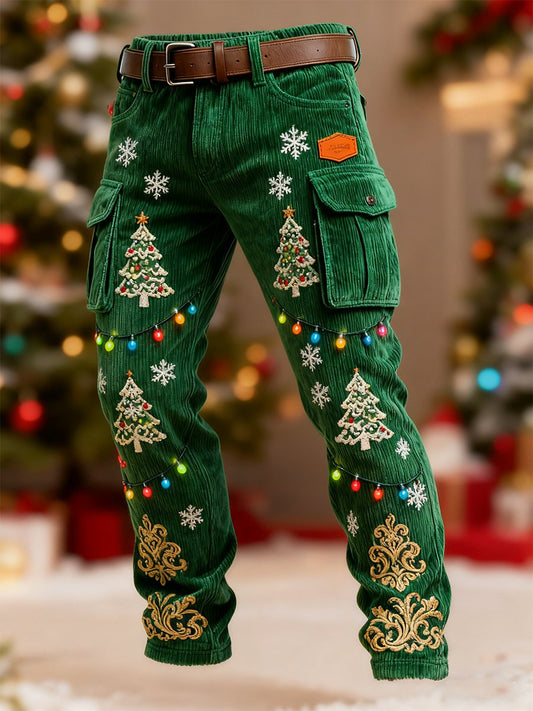 Men's Corduroy Christmas Tree Pants