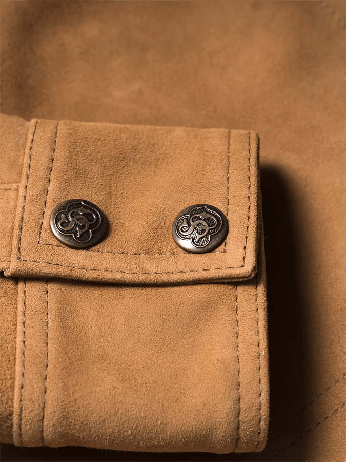 Men's Vintage Suede Multi-Pocket Lapel Outdoor Jacket
