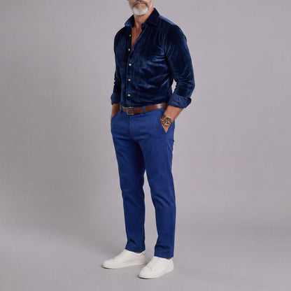 Men's Long-Sleeve Solid-Color Shirts