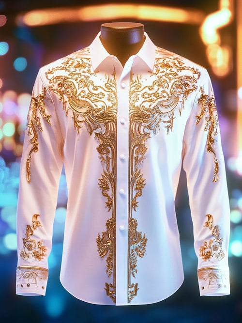 Men's Business Casual Lapel Long Sleeve Shirt
