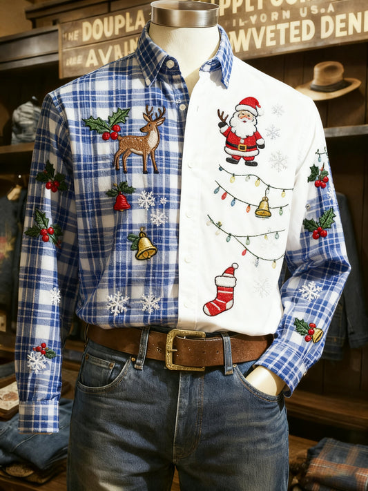 Men's Casual Christmas Long Sleeve Shirt