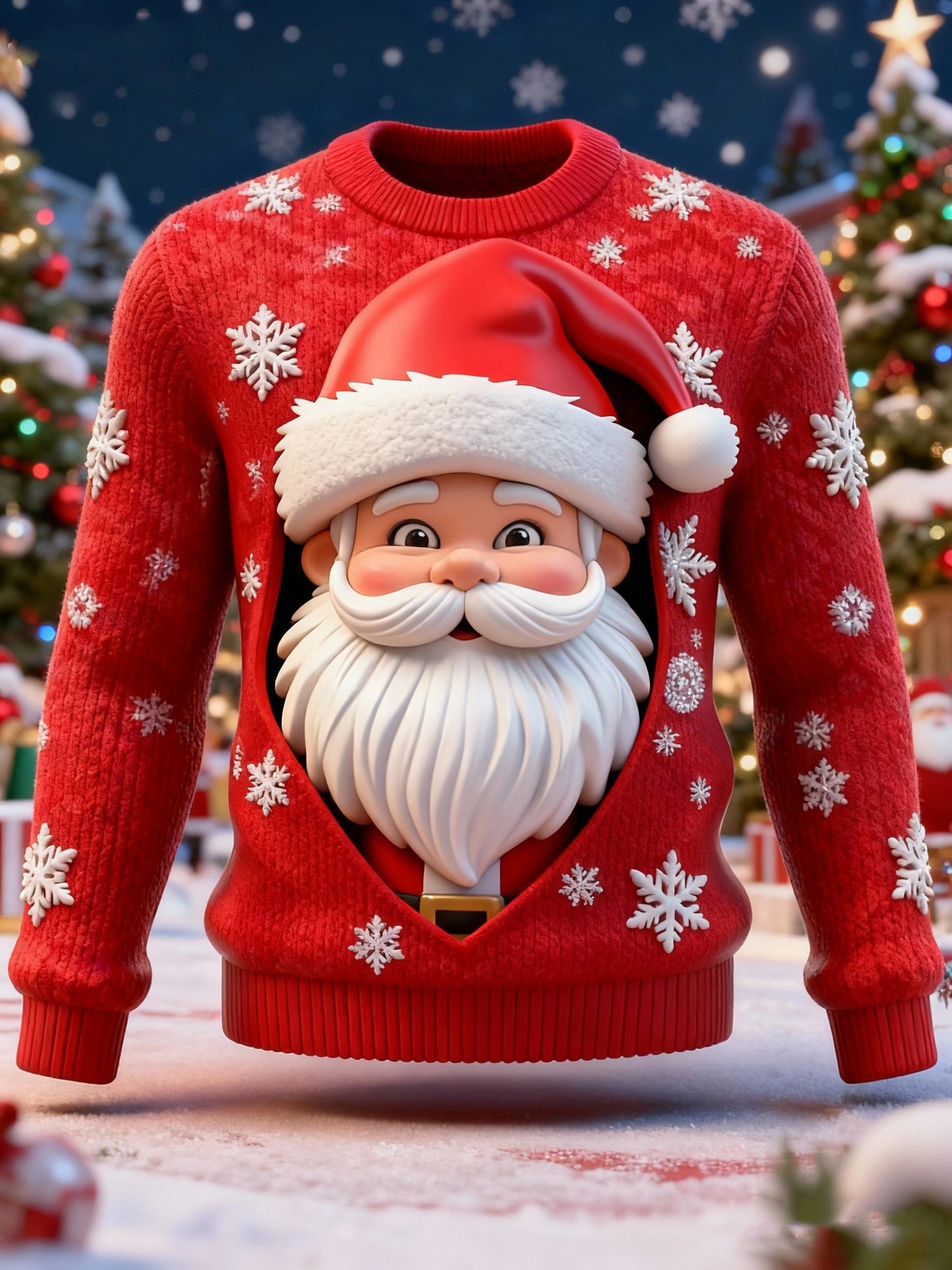 Men's Santa Claus Print Ugly Christmas Sweater