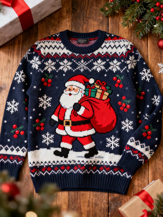 Men's Retro Casual Christmas Art Ugly Sweater