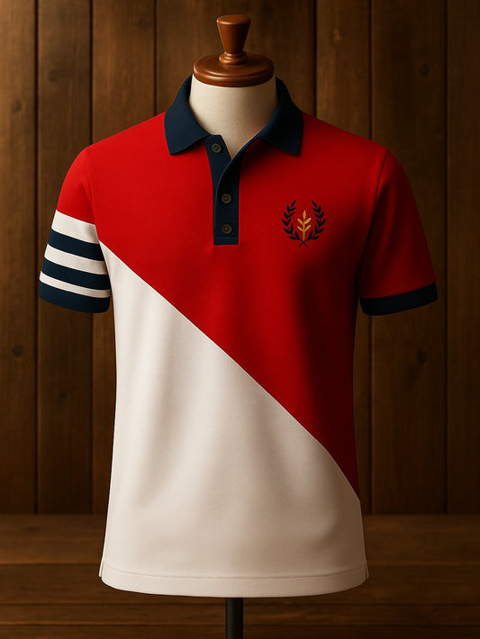 Men's Business Casual Button Short Sleeve Polo Shirt