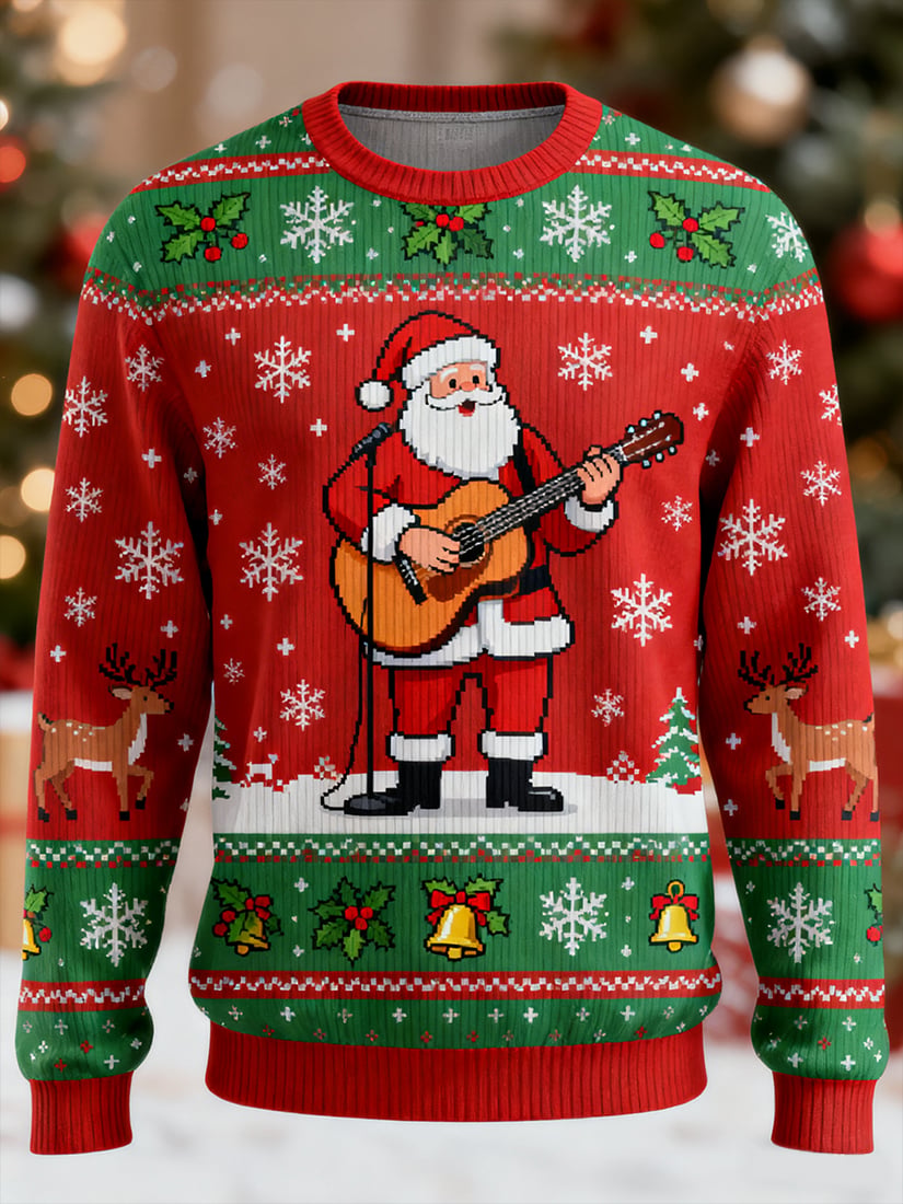 Men's Retro Casual Christmas Art Ugly Sweater