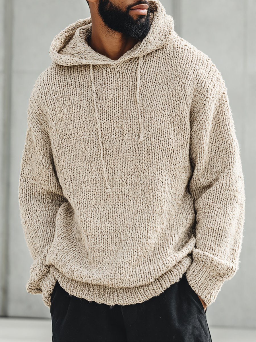 Men's Casual Business Knitted Sweater Hoodie