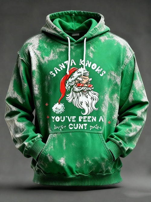 Humorous Santa Claus Print Hoodie
