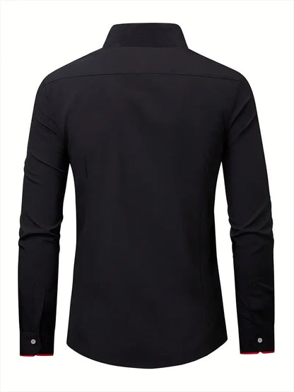 Men's Geometric Design Business Casual Shirt
