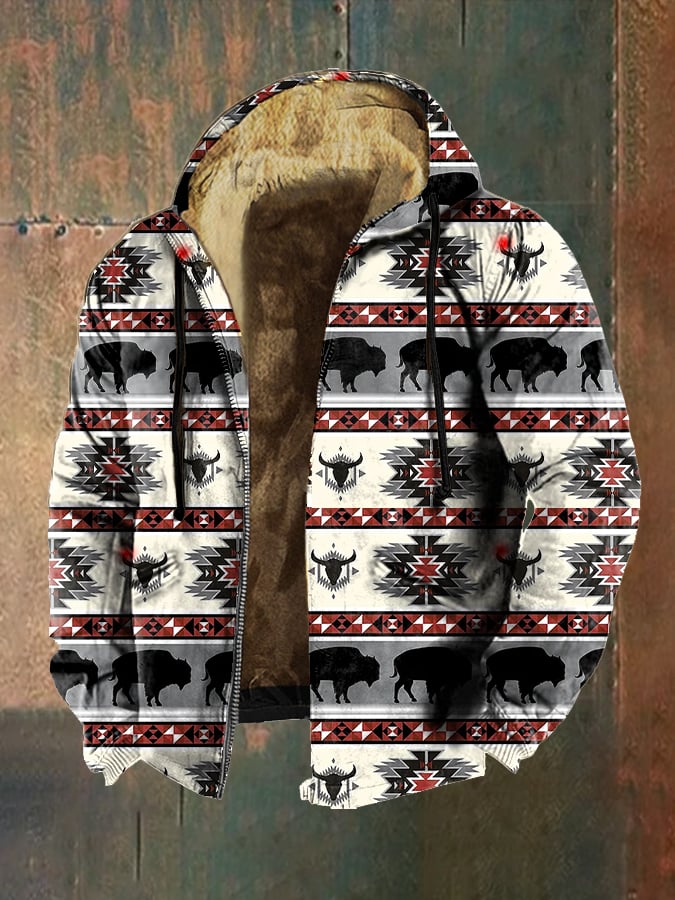 Men's West Retro Hooded Zip Jacket