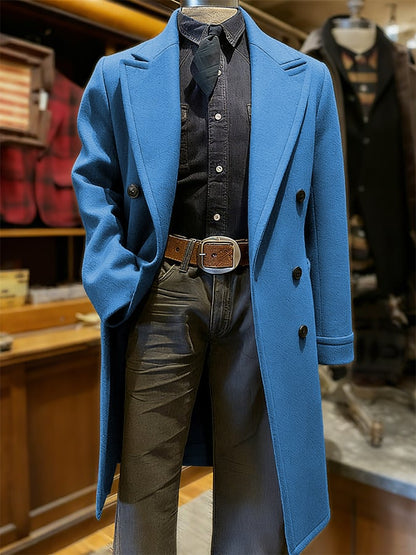 Men's Fashionable Retro Western Casual Woolen Coat