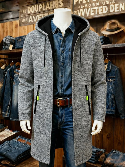 Men's Fashion Heathered Thin Fleece Knitted Cardigan Jacket
