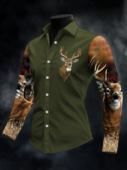 Men's Casual Western Style Contrast Color Shirt
