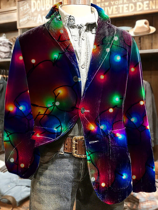 Men's Casual Retro Corduroy Christmas Suit Jacket