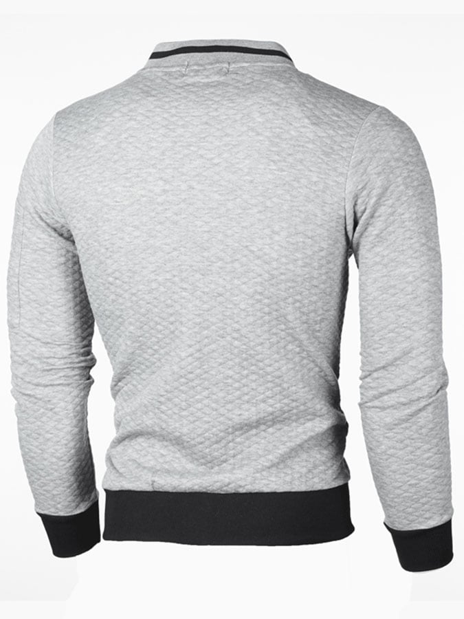 Men'S Casual Plaid Cardigan Sweatshirt