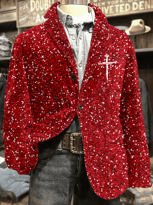 Men's Christmas-themed Corduroy Casual Jacket