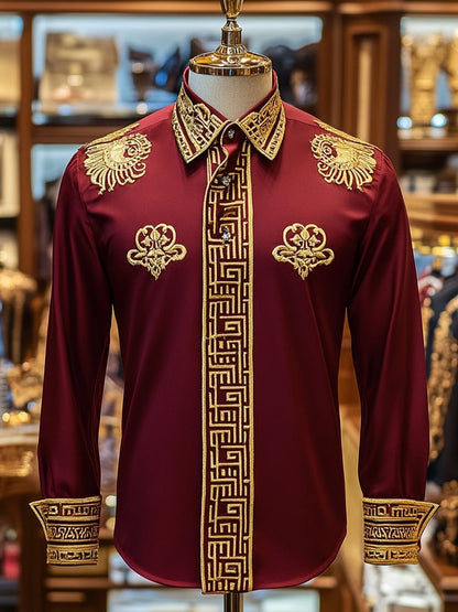Men's Satin Luxe Long Sleeve Button Down Shirt