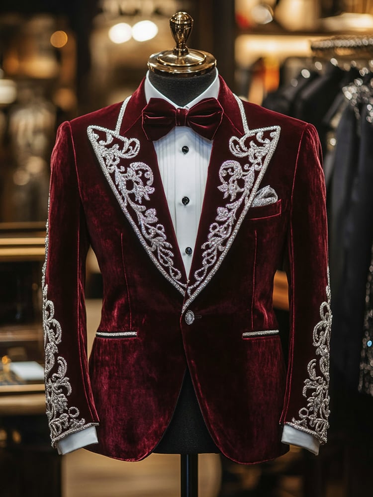 Men's Luxury Business Velvet Blazers