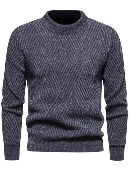 Men's Fashionable Patterned Pullover Long-Sleeved Sweater