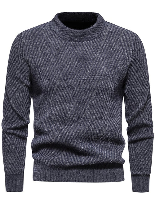 Men's Fashionable Patterned Pullover Long-Sleeved Sweater