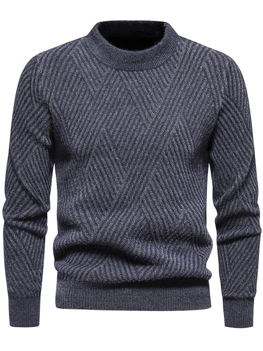 Men's Fashionable Patterned Pullover Long-Sleeved Sweater
