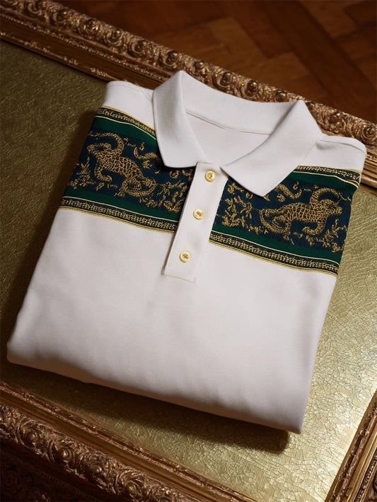 Men's Business Casual Button Short Sleeve Polo Shirt