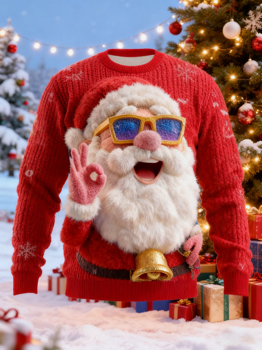 Men's Santa Claus Print Ugly Christmas Sweater