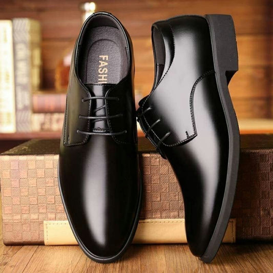 Men's British Business Wedding Casual Lace-up Formal Leather Shoes