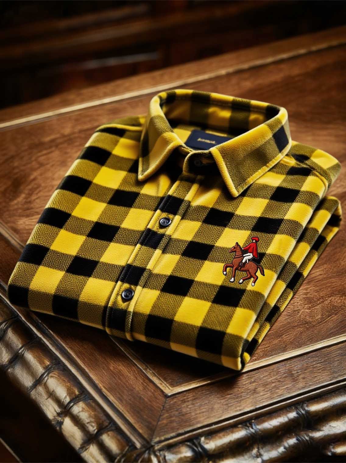 Men's Velvet Logo Casual Long Sleeve Shirt
