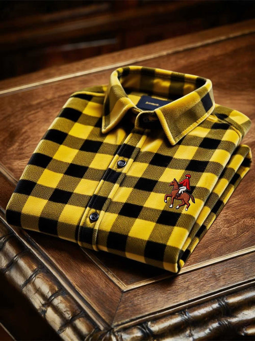 Men's Velvet Logo Casual Long Sleeve Shirt
