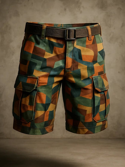 Men's Retro Outdoor Ripstop Multi-Purpose Cargo Shorts