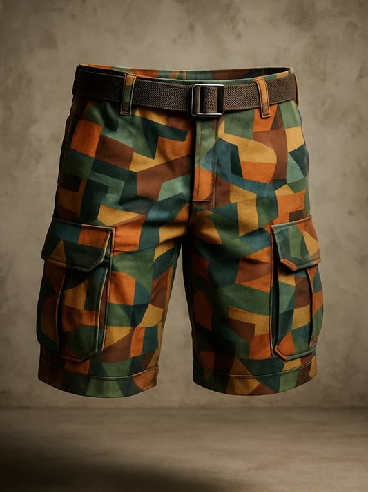 Men's Retro Outdoor Ripstop Multi-Purpose Cargo Shorts
