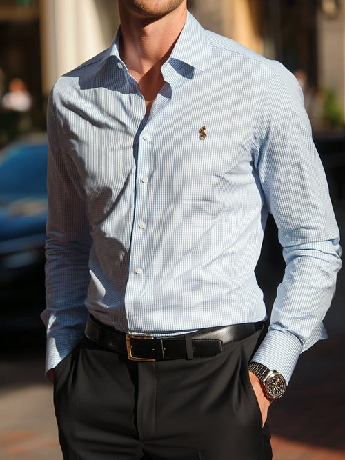 Men's Classic Long Sleeve Casual Printed Long Sleeve Shirt