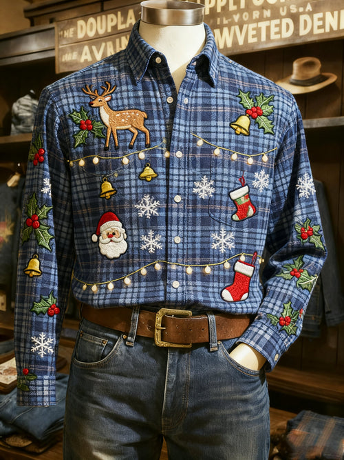 Men's Casual Christmas Long Sleeve Shirt